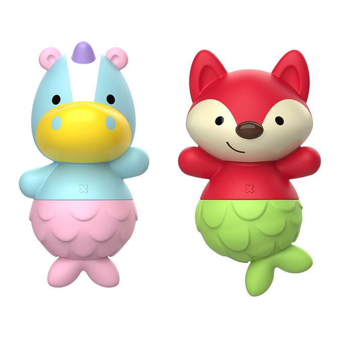 Skip Hop Zoo Unicorn & Fox Mix & Match Flippers Bath Toy Set