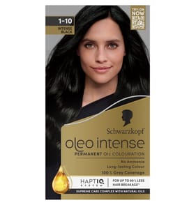 Schwarzkopf Oleo Intense Permanent Oil Colouration Hair Dye - 1-10 Intense Black