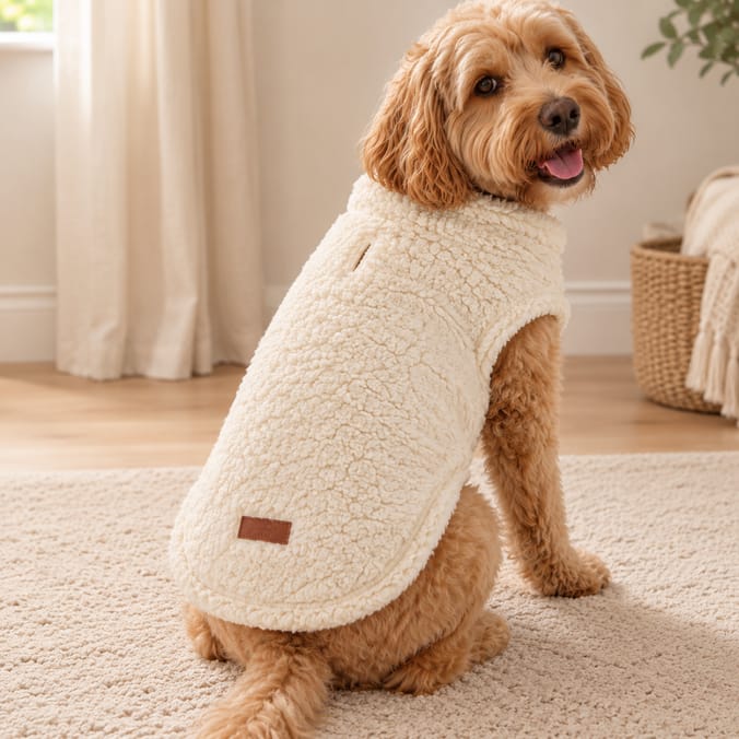  My Pets Teddy Fleece Cream Dog Coat