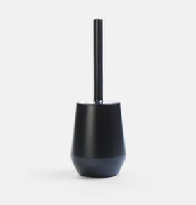 Bath Plastic Toilet Brush & Holder - Black