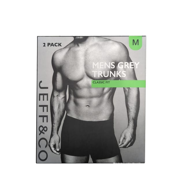 Jeff Co. by Jeff Banks Men s Dark Grey Trunks 2 Pack Home Bargains
