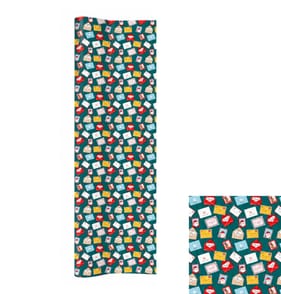 Sleigh Bells 6M Wrapping Paper - Letters & Stamps