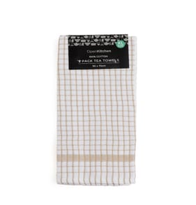Open Kitchen 2 Pack Tea Towels - Beige