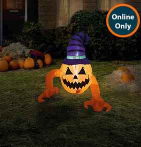 Haunted House Light-Up 4ft Inflatable Scary Pumpkin