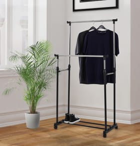 Utility Adjustable Double Garment Rail 