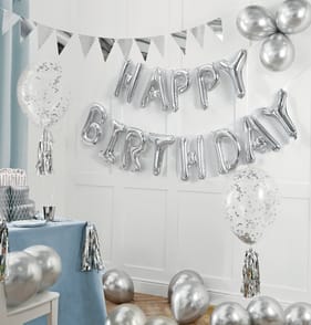 Let's Party Balloon Party Set - Silver