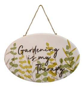 Jardin Metal Hanging Wall Sign - Gardening Is My Therapy