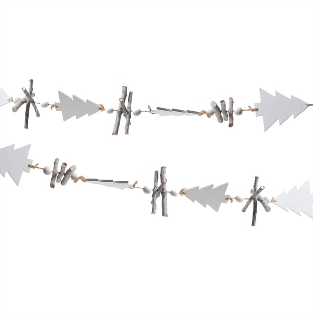 Festive Feeling Wooden Scandi Garland Trees Home Bargains