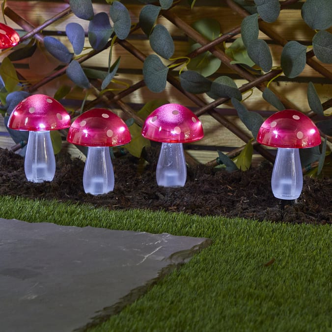 Firefly 4 Pack Mushroom Stake Lights