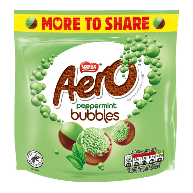 Aero Bubbles Peppermint Milk Chocolate Sharing Bag 181g