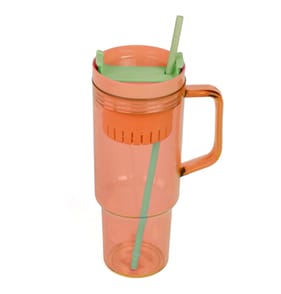 Hydrate 40oz Fruit Infuser Tumbler - Orange With Green Straw