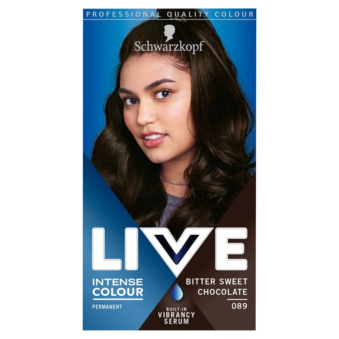 Schwarzkopf LIVE Intense Colour Brown Hair Dye Permanent - Bitter Sweet Chocolate 089 