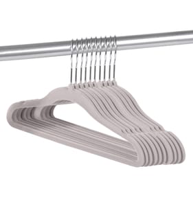 Home Solutions: 10 Velvet Kids Hangers - Grey