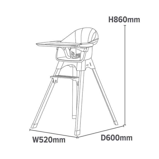 Liberty House Toys Kids High Chair – White and Beechwood