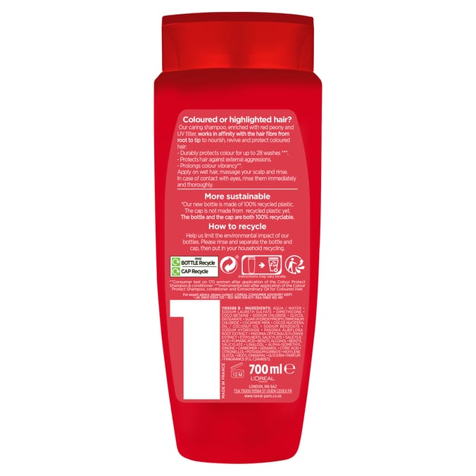 L'Oreal Paris Shampoo Colour Protect for Coloured or Highlighted Hair 700ml