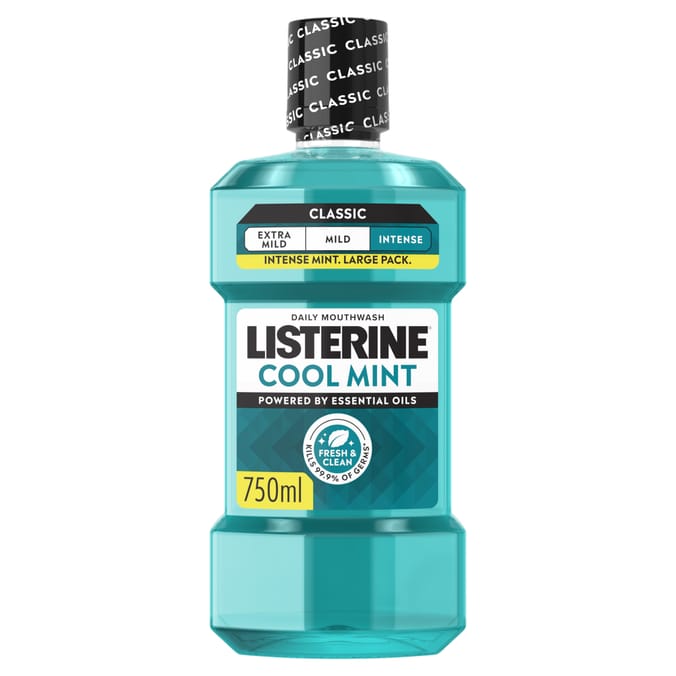 Listerine Essentials Cool Mint Intense Classic Mouthwash 750ml