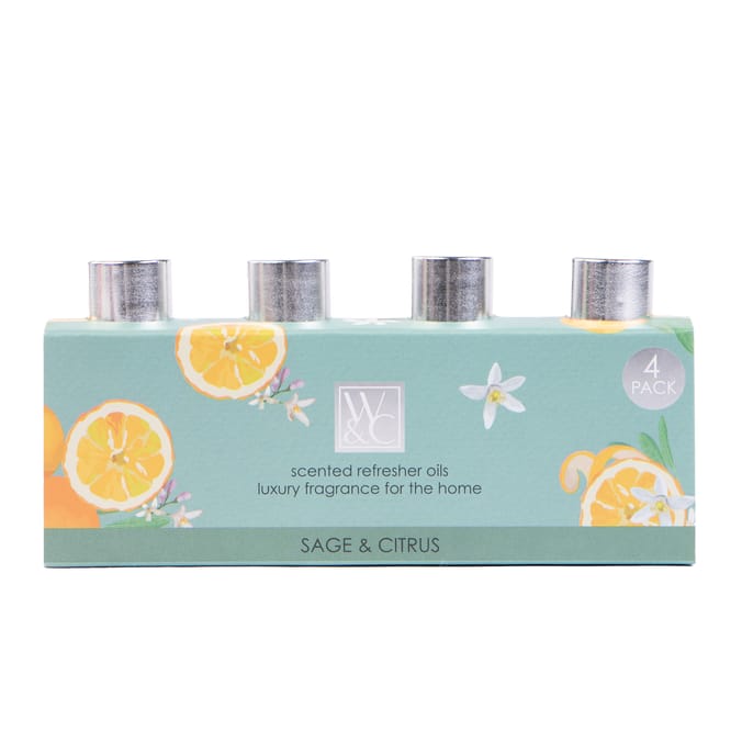 Wickford & Co Scented Refresher Oils 4 Pack - Sage & Citrus