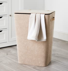Laundry Basket With Lid - Beige