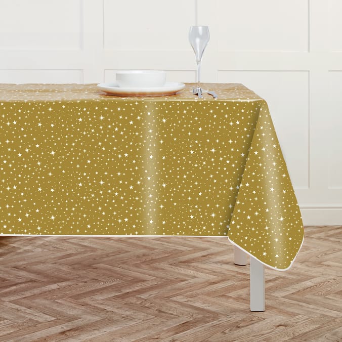 Festive Feeling Wipe Clean Table Cloth - Gold