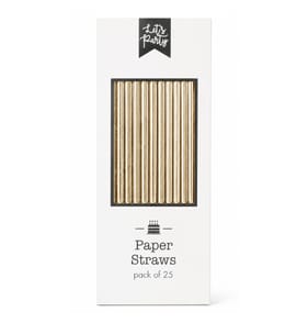 Let's Party Metallic Straws 25 Pack - Gold