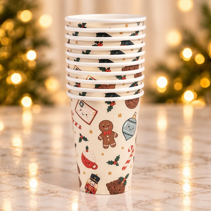 Sleigh Bells Character Paper Cups 10 Pack