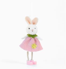 Spring Time Easter Hanging Felt Bunny - Pink 