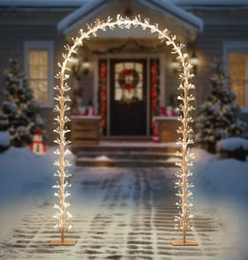  Prestige Mains Operated LED Light-Up Starburst Door Arch 2.3m - White