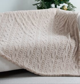 The Winter Warmer Collection Ginnie Faux Fur Throw - Beige
