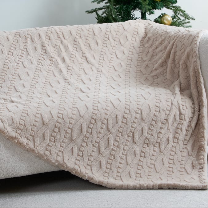 The Winter Warmer Collection Ginnie Faux Fur Throw - Beige