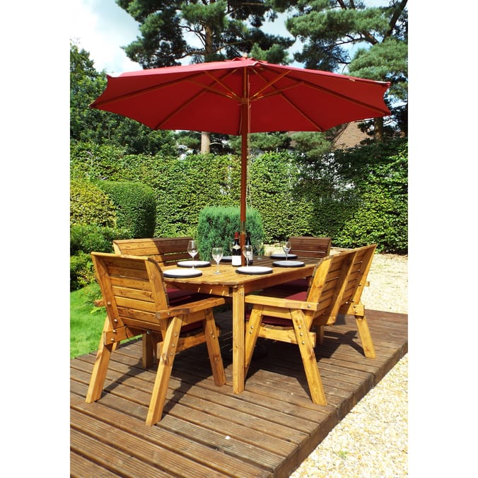 Charles Taylor 6 Seat Rectangular Table Set With Parasol Home