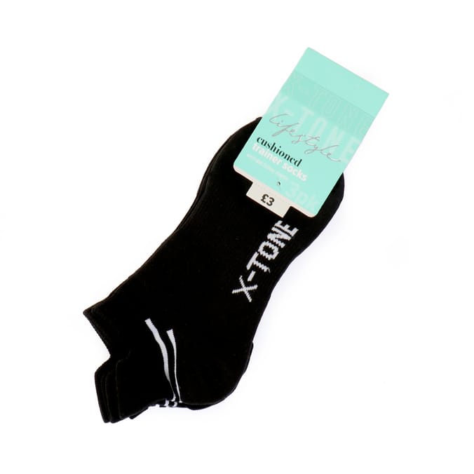  X-Tone Ladies Cushioned Trainer Socks 3 Pairs - Size 3-7