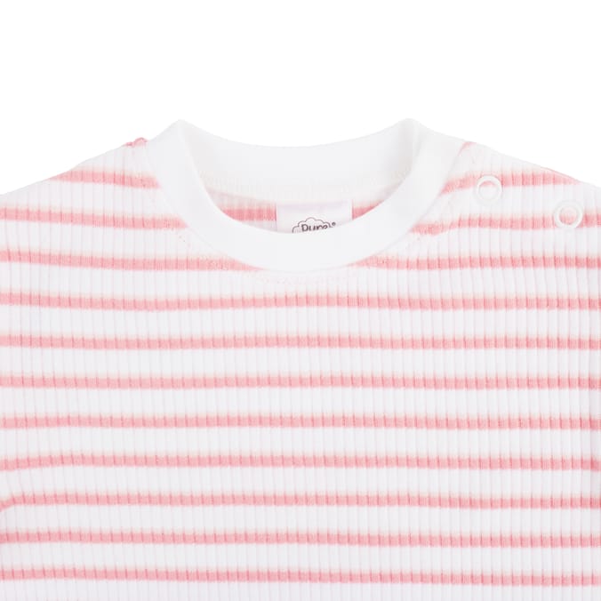 Pure Baby Pink Ribbed Stripe Set