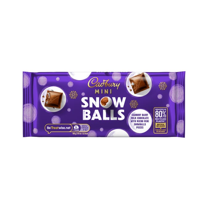 Cadbury Dairy Milk Mini Snowballs Chocolate Bar 110g