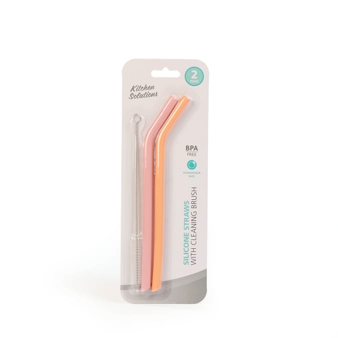 Kitchen Solutions Silicone Straws 2 Pack