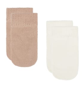 Pure Baby Mittens 2 Pairs - Beige & Cream