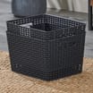 House & Home Large Storage Basket - Black x2