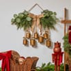 Festive Feeling Alpine Woods Hanging Cow Bell Plaque