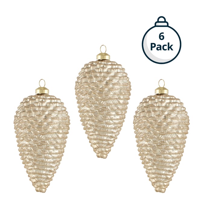 Winter Charm Pinecone Christmas Decoration 6 Pack