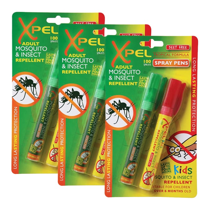 Xpel Adult & Kids Mosquito & Insect Repellent Pen Spray Twin Set x3