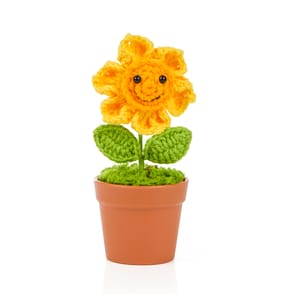 Happy Easter Crochet Flower In Pot Decor