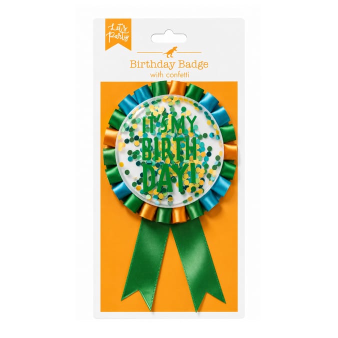 Let's Party Green It's My Birthday Badge