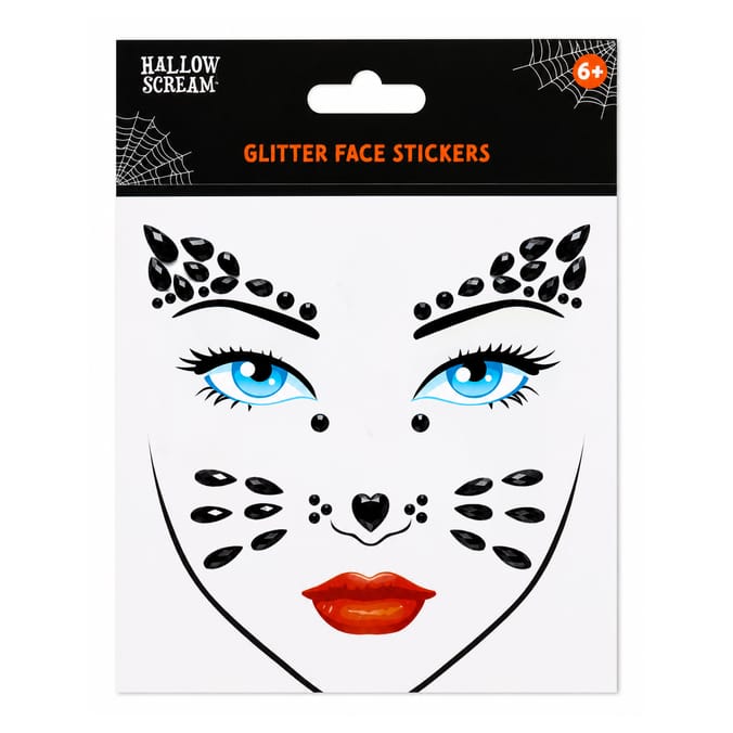 Hallow Scream Face Gem Stickers