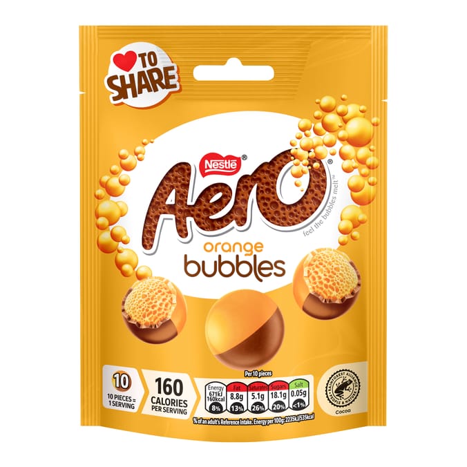 Aero Bubbles Orange Chocolate Share Bag 92g