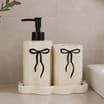 Bath Bow Bathroom Soap Dispenser, Tumbler & Tray