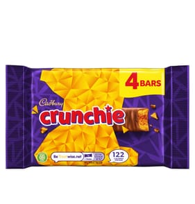 Cadbury Crunchie Chocolate Bar 4 Pack Multipack 104.4g
