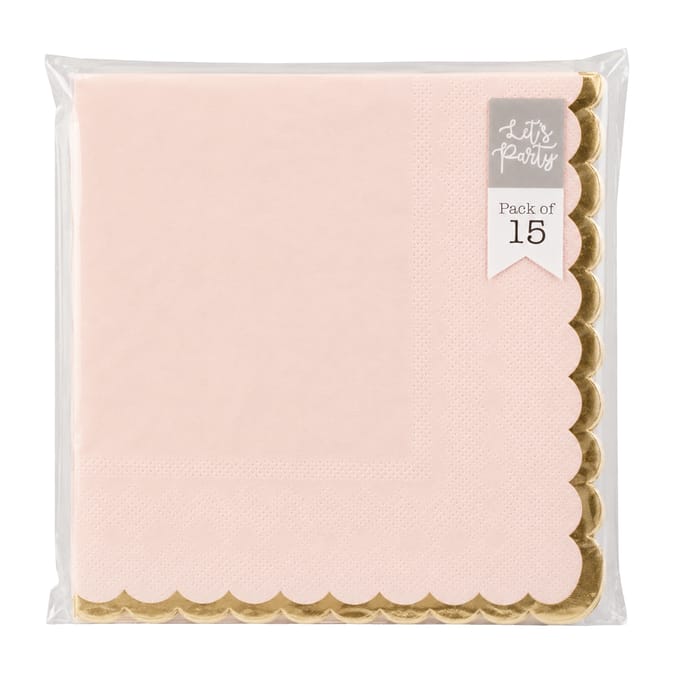 Let's Party Scalloped Napkins 15 Pack