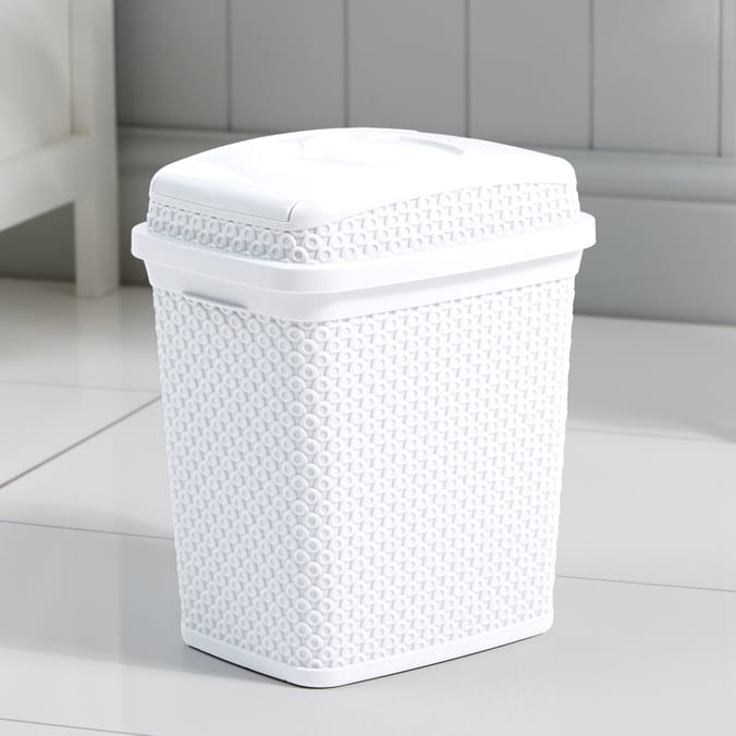 Bathroom Diamond Bin - White