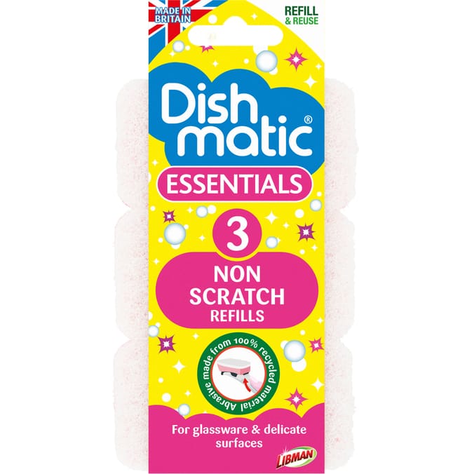 Dishmatic Essentials Non Scratch Refills 3 Pack