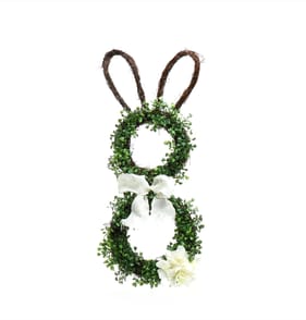 Spring Time Bunny Wreath Decoration - Green