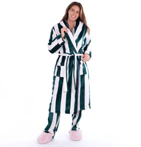 Originals Ladies Pink & Green Striped Dressing Gown